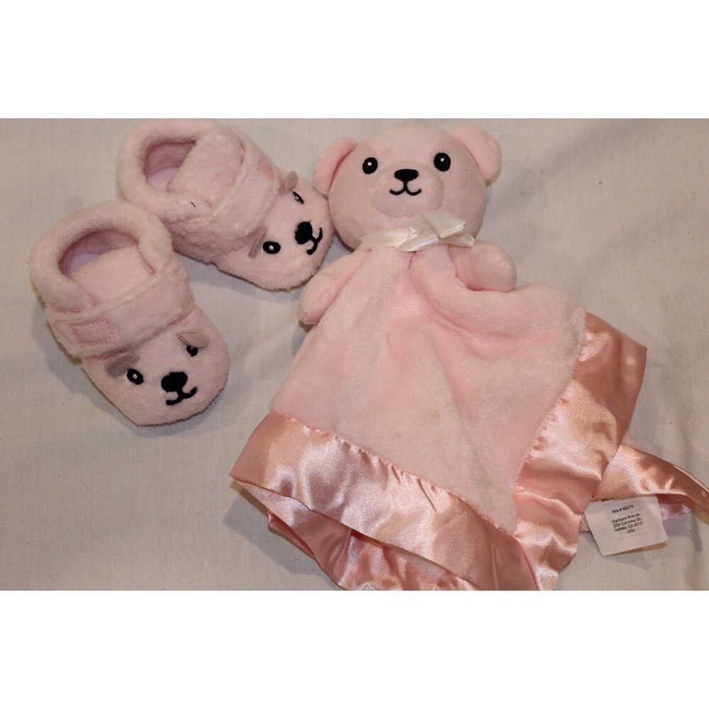 UGG BIXBEE BOOTIE & BEAR LOVEY BLANKET SET PINK NIB SZ 4/5 12-18 MONTHS - Picture 2 of 6